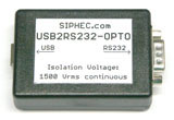 USB2RS232 OPTO - galvanic decoupling RS232 - 1500Vrms Isolation