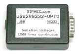 USB2RS232 OPTO - galvanic decoupling RS232 - 1500Vrms Isolation