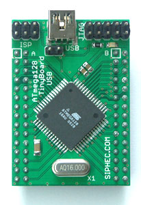 AVR ATmega128 USB TinyBoard V1.2, ATmega128 USB Development Board